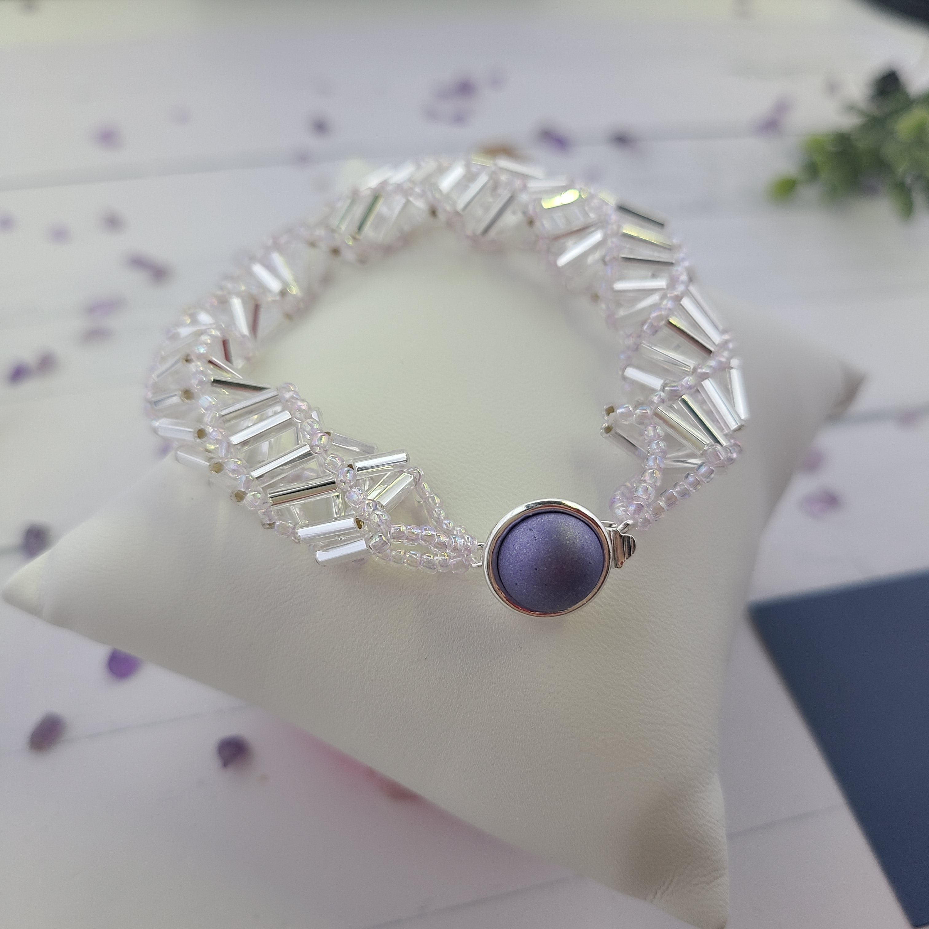 SWAROVSKI crystal beaded AQUA STATEMENT bracelet