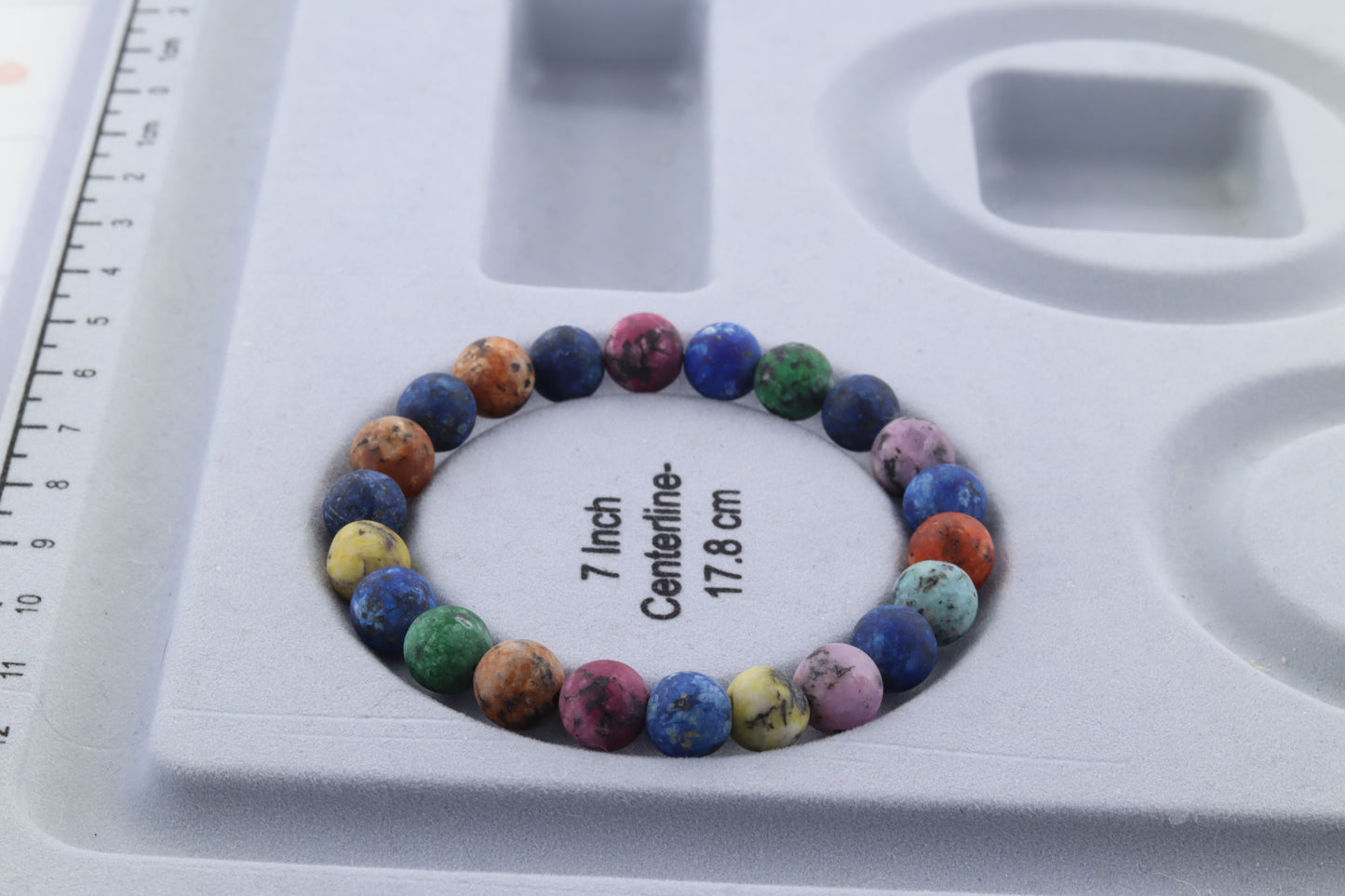 Handmade Multi-Color, Rainbow Jasper Gemstone Stretch Bracelet.